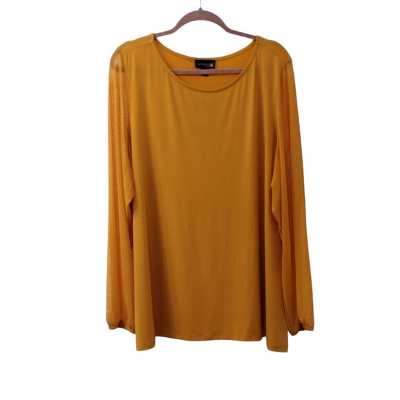 Antthony Originals: 2 pc. Mesh Knit Pant Set, Size 2XT, Mustard Yellow, Brown - Picture 2 of 12